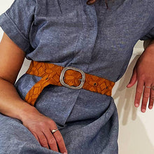 Load image into Gallery viewer, Terracotta Embroidered Wool Belt