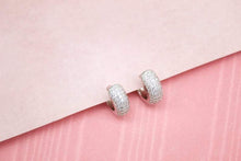Load image into Gallery viewer, 18K Gold Filled or Rhodium Filled Thick Huggies Earrings With Cubic Zirconia Clear Stones