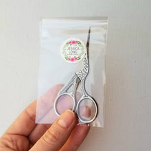 Load image into Gallery viewer, Classic stork hand embroidery scissors