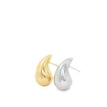 Load image into Gallery viewer, 18K Gold and Rhodium Filled Teardrop Dangle Earrings