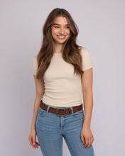 Load image into Gallery viewer, Demi | Oval Buckle Leather Studded Belt