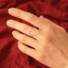 Load image into Gallery viewer, Sterling Silver Large Wire Heart Ring