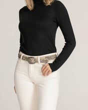 Load image into Gallery viewer, Britta | Vintage Silver Buckle Studded Leather Belt Women