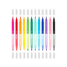 Load image into Gallery viewer, Ooly Dual Tone Double Ended Brush Markers (Set of 12 / 24 Colors)