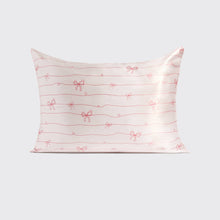 Load image into Gallery viewer, Satin Pillowcase in Striped Bows