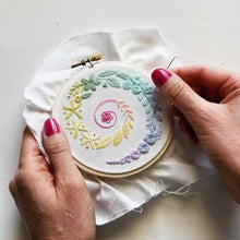 Load image into Gallery viewer, Spiral Sampler Beginner Embroidery Kit