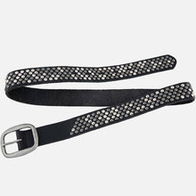 Load image into Gallery viewer, Britta | Vintage Silver Buckle Studded Leather Belt Women