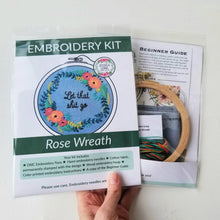 Load image into Gallery viewer, Rose Wreath Beginner Embroidery Kit