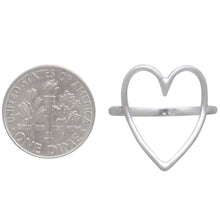Load image into Gallery viewer, Sterling Silver Large Wire Heart Ring