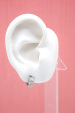 Load image into Gallery viewer, 18K Gold Filled or Rhodium Filled Thick Huggies Earrings With Cubic Zirconia Clear Stones