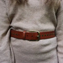 Load image into Gallery viewer, Amsterdam Heritage Faye Gold Buckle Studded Fashion Leather Belt