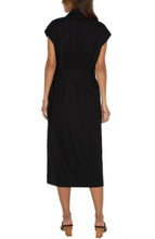 Load image into Gallery viewer, Liverpool Los Angeles Collared Wrap Dress in Black