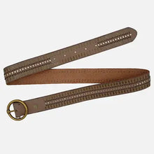 Load image into Gallery viewer, Amsterdam Heritage Soraya Gild Circle Buckle Studded Leather Belt