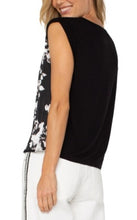 Load image into Gallery viewer, Liverpool Los Angeles Sleeveless Woven Knit Top in Black White Floral