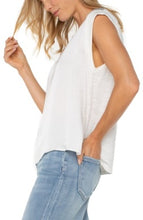 Load image into Gallery viewer, Liverpool Los Angeles Sleeveless Woven Knit Top in Navy or Whipped Cream