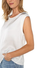 Load image into Gallery viewer, Liverpool Los Angeles Sleeveless Woven Knit Top in Navy or Whipped Cream