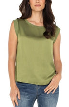 Load image into Gallery viewer, Liverpool Los Angeles Sleeveless Woven Knit Top in Artichoke