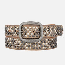 Load image into Gallery viewer, Britta | Vintage Silver Buckle Studded Leather Belt Women