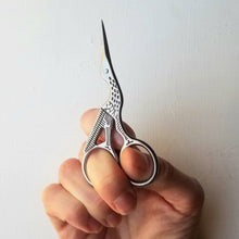 Load image into Gallery viewer, Classic stork hand embroidery scissors