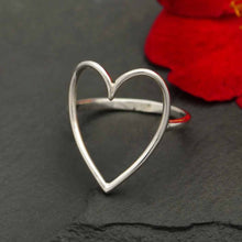 Load image into Gallery viewer, Sterling Silver Large Wire Heart Ring