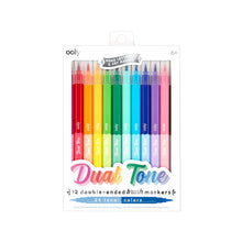Load image into Gallery viewer, Ooly Dual Tone Double Ended Brush Markers (Set of 12 / 24 Colors)