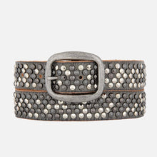 Load image into Gallery viewer, Britta | Vintage Silver Buckle Studded Leather Belt Women