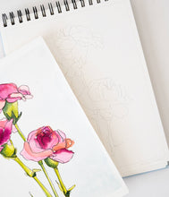 Load image into Gallery viewer, Floral Watercoloring Book - Outlines with Video Tutorials