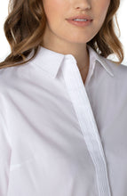 Load image into Gallery viewer, Liverpool Los Angeles Hidden Placket Shirt with Pintucks in White
