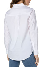 Load image into Gallery viewer, Liverpool Los Angeles Hidden Placket Shirt with Pintucks in White