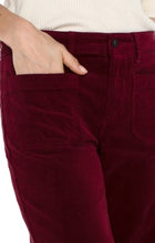 Load image into Gallery viewer, Liverpool Los Angeles Corduroy Wide Leg w/ Patch Pockets in Ruby
