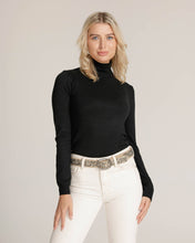 Load image into Gallery viewer, Britta | Vintage Silver Buckle Studded Leather Belt Women
