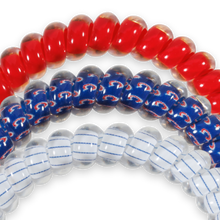 Load image into Gallery viewer, Spiral Hair Coils | Small | Chicago Cubs Hair Ties
