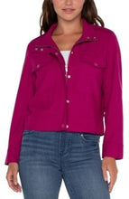Load image into Gallery viewer, Liverpool Los Angeles Utility Crop Jacket in Fuchsia Kiss
