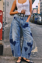 Load image into Gallery viewer, Heart Pattern Straight Jeans
