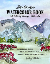 Load image into Gallery viewer, Landscape Watercoloring Book-21Outlines with Video Tutorials
