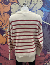 Load image into Gallery viewer, Red &amp; Cream Striped Sweater
