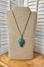 Load image into Gallery viewer, Peak Designs Turquoise and Tibetan Silver Pendant on Silver Ball Chain
