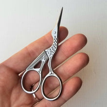 Load image into Gallery viewer, Classic stork hand embroidery scissors
