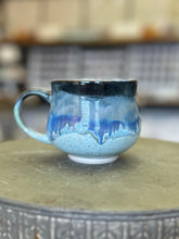 Load image into Gallery viewer, Pottery by Lori Blue Speckled Drippy Mug
