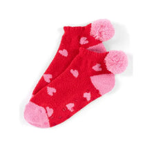 Load image into Gallery viewer, Heart/Multi fuzzy socks
