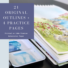 Load image into Gallery viewer, Landscape Watercoloring Book-21Outlines with Video Tutorials
