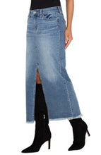 Load image into Gallery viewer, Liverpool Los Angeles 5-Pkt Front Slit Maxi Skirt w/ Fray Hem in Tanglewood
