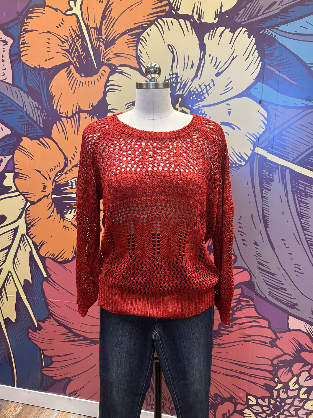 Burgundy Crochet sweater