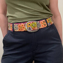Load image into Gallery viewer, Wildflowers Embroidered Wool Belt
