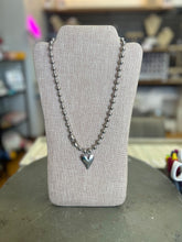 Load image into Gallery viewer, Silver Ball Chain Necklace with Silver Heart Pendant
