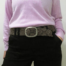 Load image into Gallery viewer, Midnight Oasis Embroidered Wool Belt
