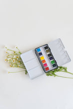 Load image into Gallery viewer, 12 Color Mini-Travel Watercolor Paint Palette
