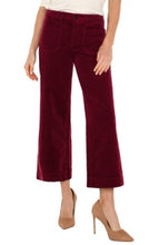 Load image into Gallery viewer, Liverpool Los Angeles Corduroy Wide Leg w/ Patch Pockets in Ruby
