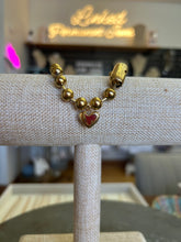 Load image into Gallery viewer, Gold Ball Chain Bracelet with Gold Heart Charm

