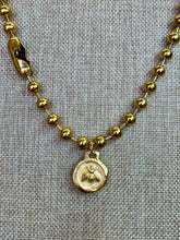 Load image into Gallery viewer, Gold Ball Chain Necklace with Gold Bee Pendant
